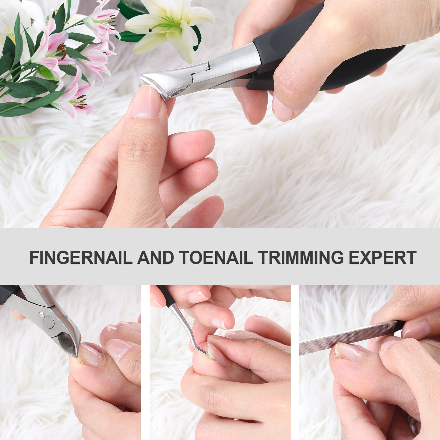 Norchan Nail Nippers Kit, Heavy Duty Toenail Clippers for Thick Nails