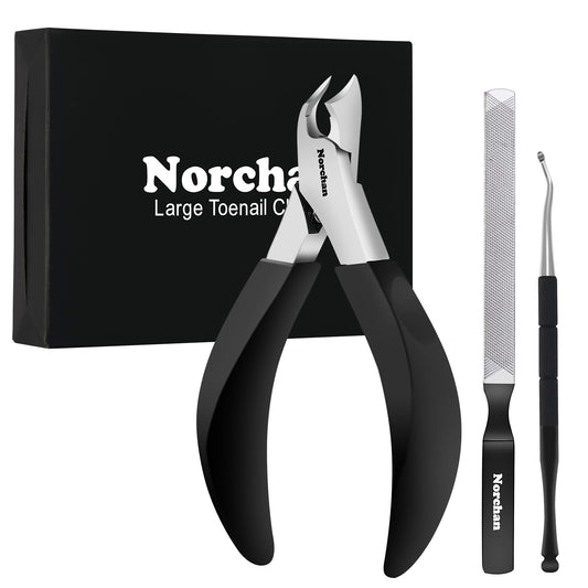 Norchan Nail Nippers Kit, Heavy Duty Toenail Clippers for Thick Nails