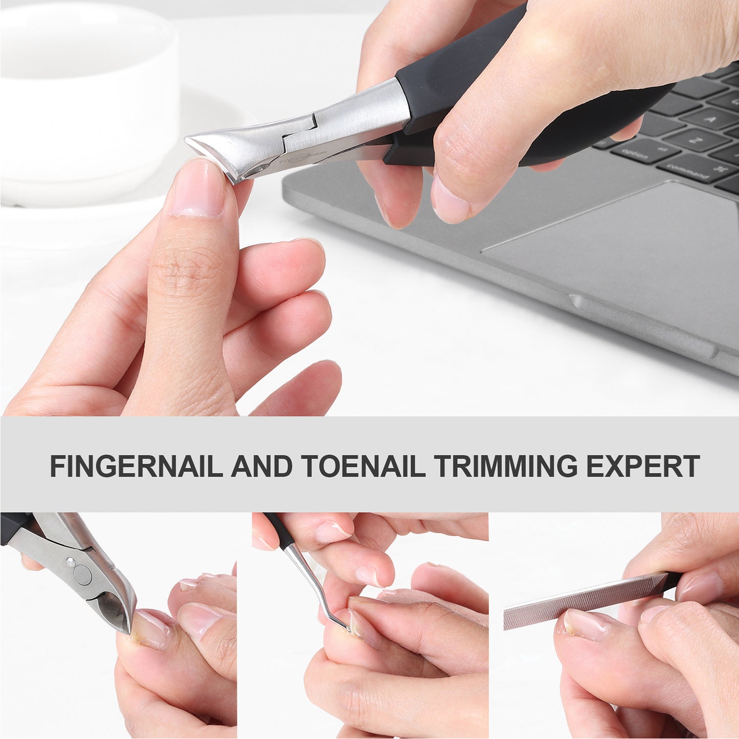 Norchan Nail Nippers Kit, Heavy Duty Toenail Clippers for Thick Nails